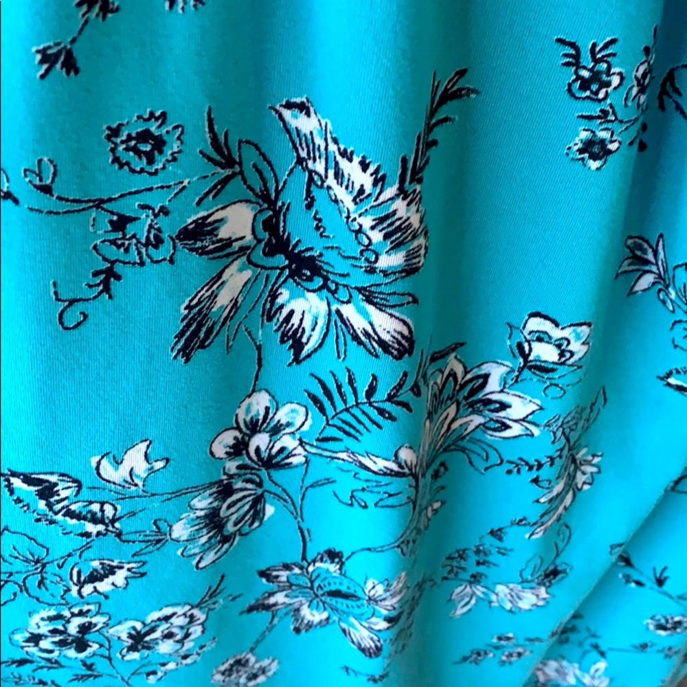 Teal Floral Beach Cover up Sun Dress - Picture 4 of 5